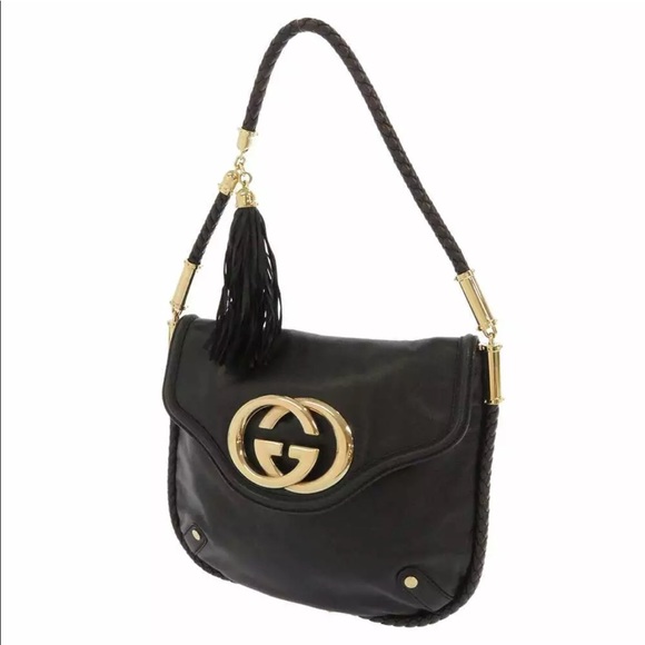 GUCCI Shoulder Bag Interlocking Hobo Tassel GG - Picture 1 of 8